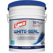 White Seal Rubberized Elastomeric Roof Coating 5Gal Weatherproof Durable Sealer