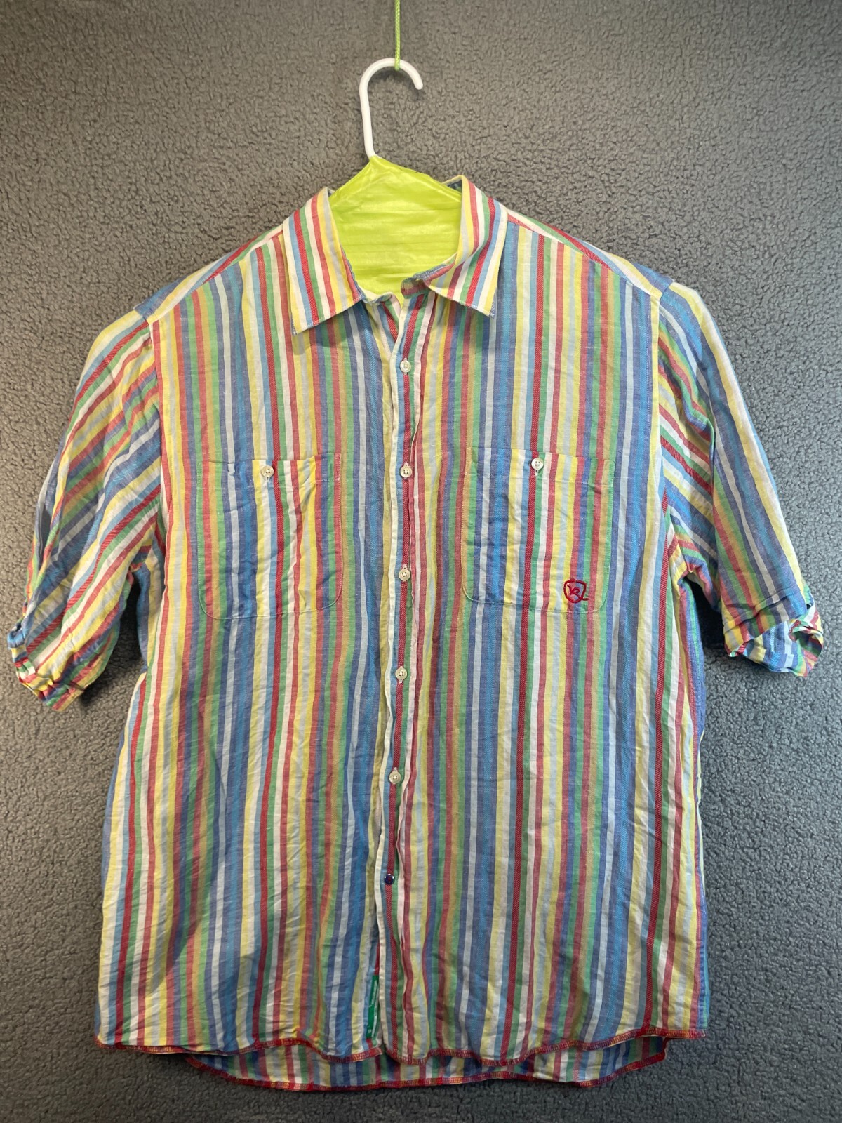Roca Wear Shirt Adult XL  Multi Colored Striped  Casual Cotton Mens