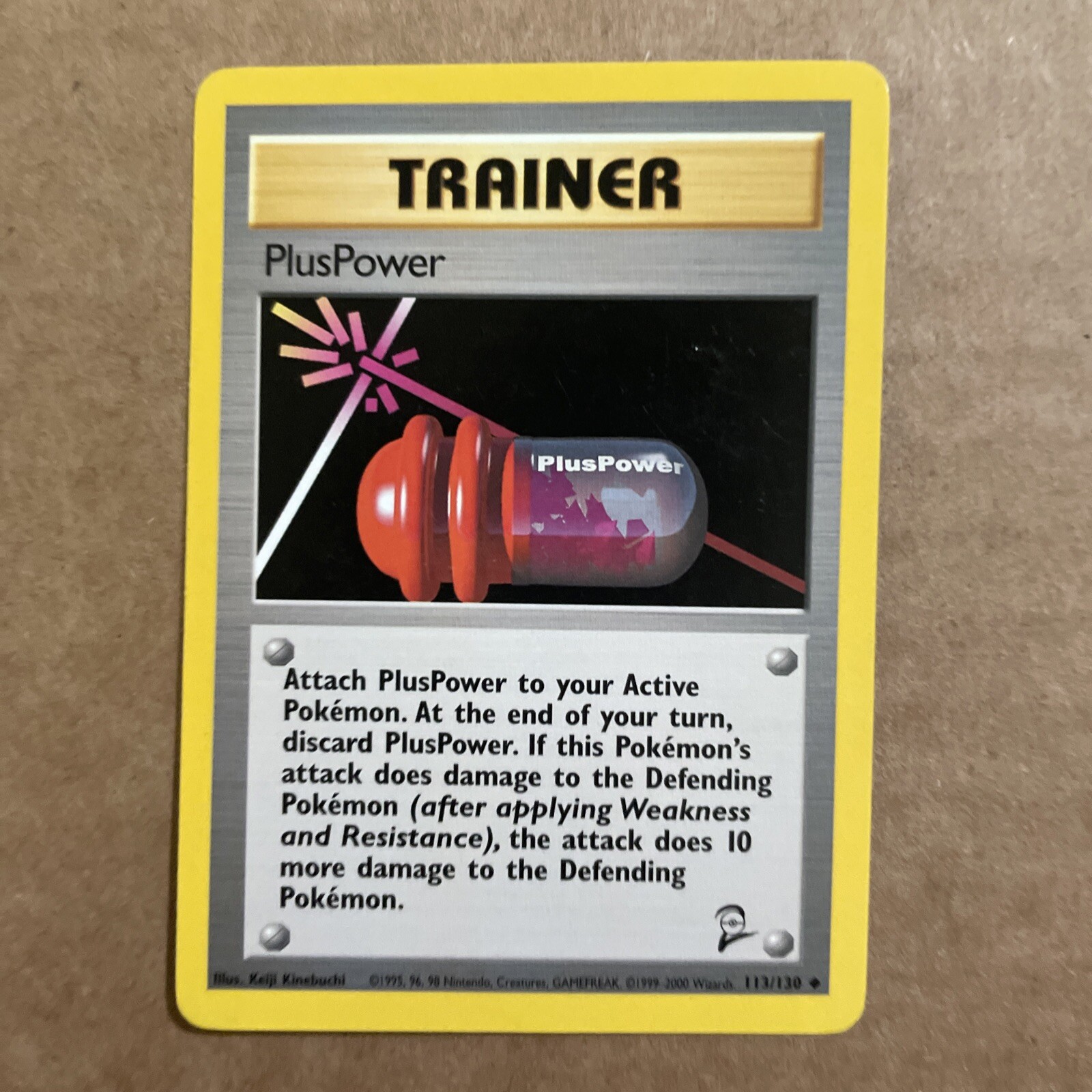 PlusPower  113/130 - Uncommon - Vintage English Base Set 2 Pokemon Card - LP