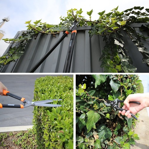 Juego combinado de 3 piezas de herramientas de jardín con tolva tijeras de seto podadora tijeras kit de jardín - Imagen 4 de 5