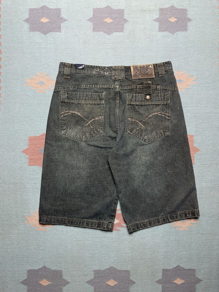 Vintage y2k baggy jeans shorts jorts wide leg skater black Vintage y2k baggy jeans shorts jorts wide leg skater black