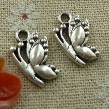 Free Ship 140 pcs tibetan silver butterfly charms 17X11mm L-2617