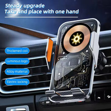 Car Wireless Charger Phone Holder Mount Auto Clamp Infrared Sensor 360 Rotation