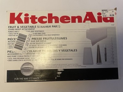 Kitchen Aid Fruit & Vegetable Strainer Parts/Stand Mixer Attachment/New In Box