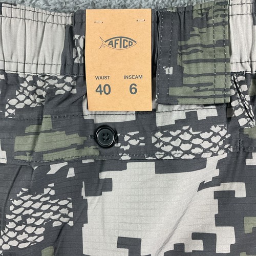 Aftco Shorts Mens 40 Fishing Digi Camo 7 Pocket Cargo 6 In Inseam Ripstop - Picture 11 of 13