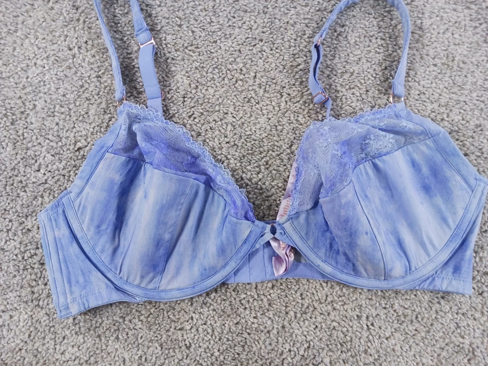 Savage X Fenty 38D Bra Watercolor Tie Dye Half Cup W/ Lace Polyester Blend - Image 2 of 4