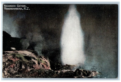 #ad c1950#x27;s Waikerohihi Geyser Water Splash Whakarewarewa New Zealand NZ Postcard $29.95