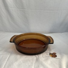 Anchor Hocking Fire-King Harvest Amber 1 Qt Casserole Dish with Original Label — listing 3