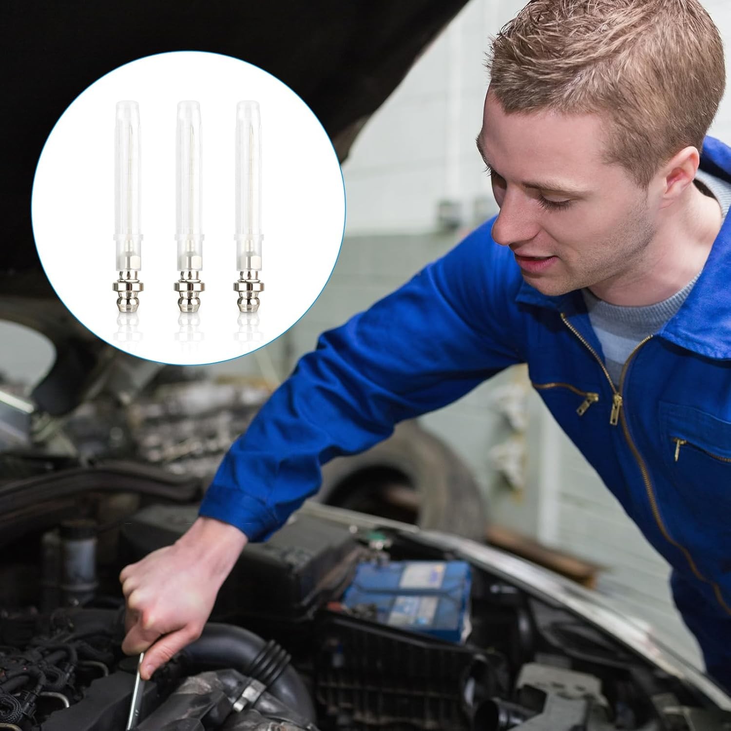 7PCS Grease Gun Needle Accessory Set, 5 PCS Silver-7PCS 