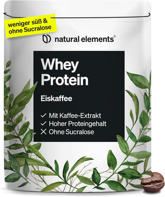 Natural Elements Whey Protein Pulver   Eiskaffee   1Kg   23G Protein Und 2,5G Ka