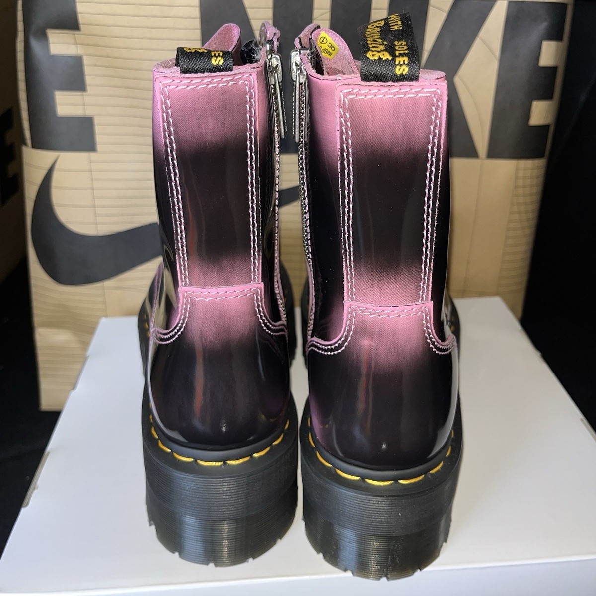 NEW Dr Martens Jadon Max Leather Platform Boots Fondant Pink
