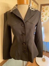Brioche California Zebra Print Collar Jacket M Made In USA EUC