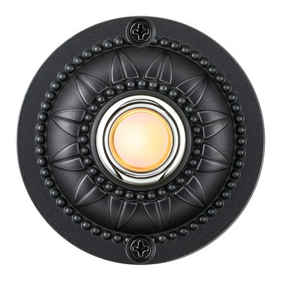 Dreyoo Round Metal Doorbell Push Button, Black Wired Lighted Up Warm White
