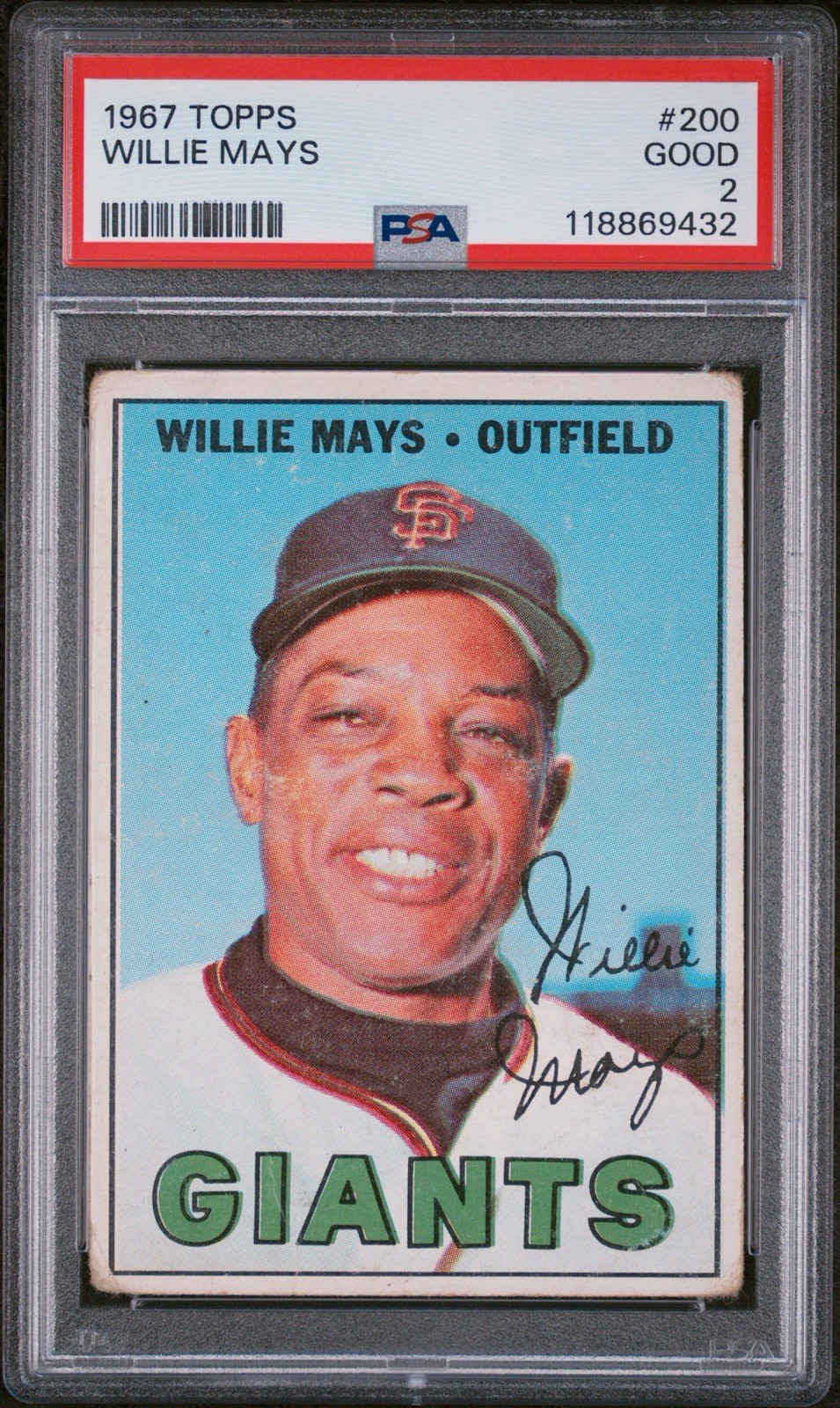 1967 Topps #200 Willie Mays - PSA 2