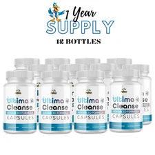 Ultima Cleanse- Oral & Digestive Support- 12 Bottles- 720 Capsules