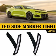 White Led Frontrear Lamp Fender For 16-22 Chevy Smoke Camaro Side Marker Lights