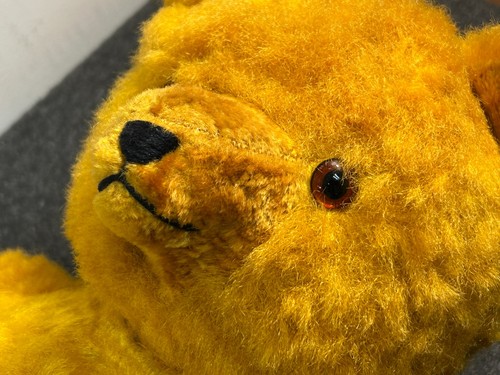 Vintage deutscher Mohair Teddybär, 19 Zoll verbunden, Glasaugen handgenäht antik - Bild 13 von 16