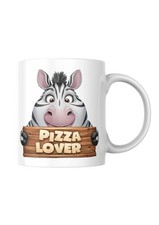 Pizza lover zebra Mug, Can be personalised. 