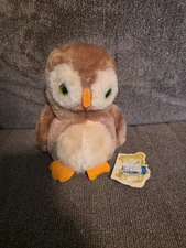 Vintage 1975 DAKIN Bean Bags OBIE OWL 6" Plush Stuffed Animal w/ Tag NOS New