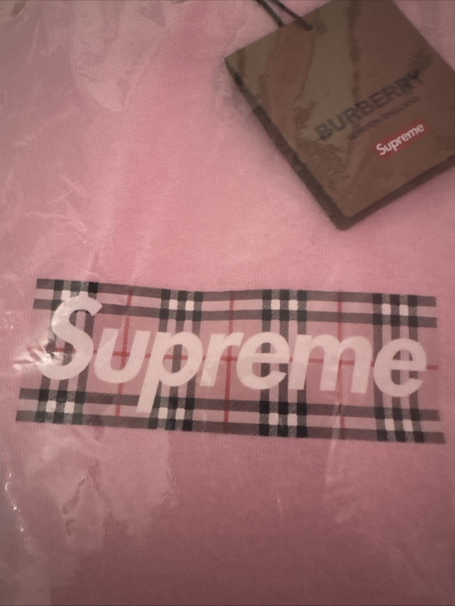 Supreme x Burberry Box Logo Hoodie Pink - Size 2XL | eBay