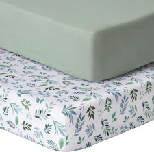 Baby Crib Sheets for Boys Girls, 2 Pack Fitted Crib Sheet for Standard Crib and