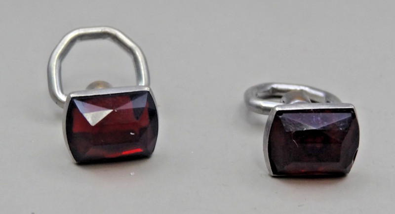 Hickok red stone cufflinks