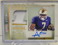 2024 Leaf Trinity AUDRIC ESTIME 1st & Goal Gold Auto Relic #1GG-AE1 19/25 IRISH