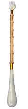 Vintage Bamboo  Acrylic Shoehorn/ Back Scratcher Combo 20  Gold Accents GID