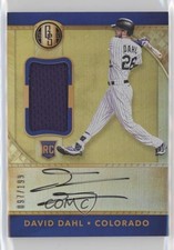 2017 Panini Chronicles Gold Standard Rookie Jersey /199 David Dahl #45 Auto 08jk