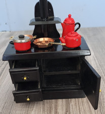 Melody Jane Puppenhaus Miniatur-Herd – Roter Aga-Ofen, Maßstab 1:12, Kunstharz