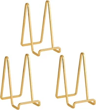 Plate Holder Easel Display Stand - 6 inch Metal Stands for Gold 