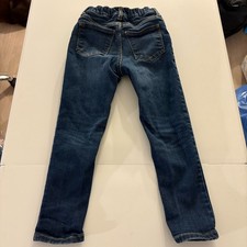 H M Kids Jeans Size 6 Dark Blue Adjustable Waist Stretchy Slim Fit Skinny Leg