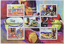 Erytrea 2002 HENRI MATISSE Impresjoniści Arkusz malarski (5) Perforowany MNH