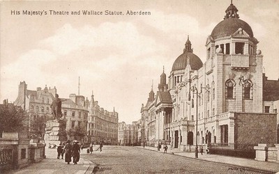 His Majestys Theatre Wallace Statue Aberdeen Aberdenshire Postkarte (C535)