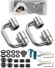 2 Pcs U Shaped Faucet Extender, 1440  Rotatable Adapter 2 Modes Adjustable 36...