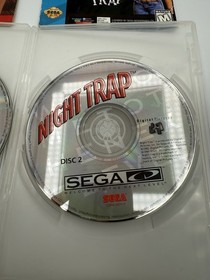 Night Trap ~ Sega CD (1992) both discs and manual ~ Tested & Works W/ Reg Card
