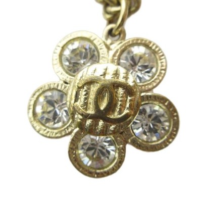 Chanel 07A Necklace Accessories Pendant Logo Coco Mark Bijou Flower Gold Color W