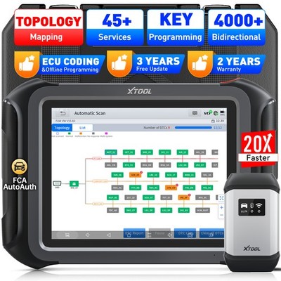 2026 XTOOL D9S V2.0 ECU Key Programming Tool Bidirectional OBD2 Scanner 45 Reset
