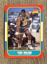 1986-87 Fleer Basketball #68 Karl Malone ROOKIE CARD RC Utah Jazz HOF. rookie card picture