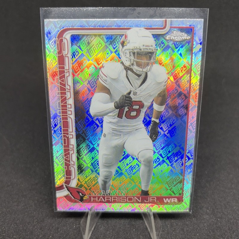 Marvin Harrison Jr. 2025 Topps Chrome Football Logo Topps Refractor #1 Cardinals