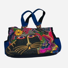 Laurel Burch Carlottas Cat Tote Companion Bag Outer Pockets