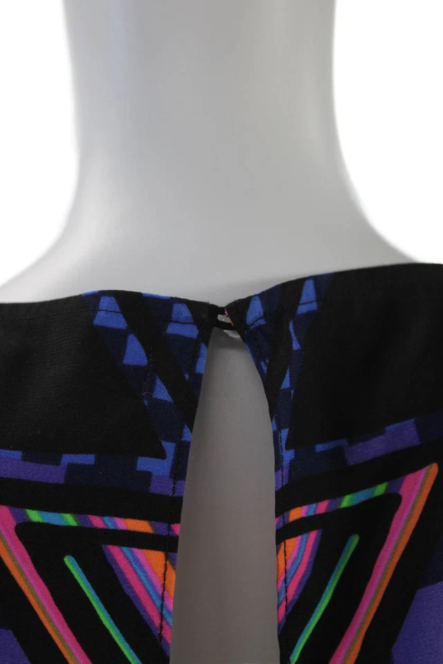 Mara Hoffman Womens Sleeveless Scoop Neck Abstract Romper Black Blue Size XS - Image 4 of 4