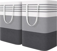 2-Pack Freestanding Laundry Hampers with Waterproof Coating, 75L Each