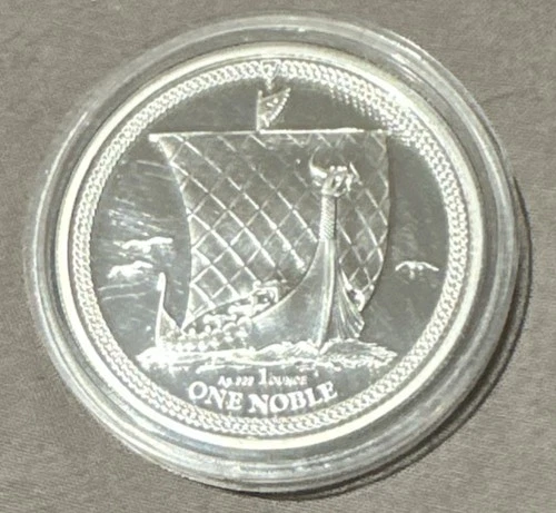2018 Isle Of Man Viking Longship One Noble 1 oz Silver Coin Proof