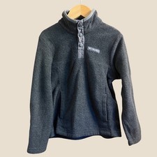 Columbia Fleece Pullover Kids Size 8 Small Charcoal Grey Snap Neck AY0154