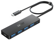 Acer USB C Hub 4 Ports, Multiple 3.0 Hub, USBC Splitter for 4ft, Black