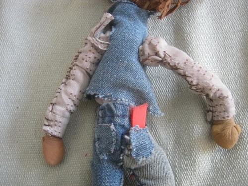 Superbe figurine boho vintage fait main, poupée hippie groovy maison - Photo 7/11
