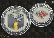 Bank of America Global Information Security Challenge Coin - Knowledge & Key _E