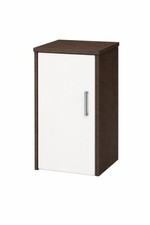 Holzschank Aktenschrank Schrank dunkelbraun 2 Fächer weiße Tür Mehrzweckschrank 