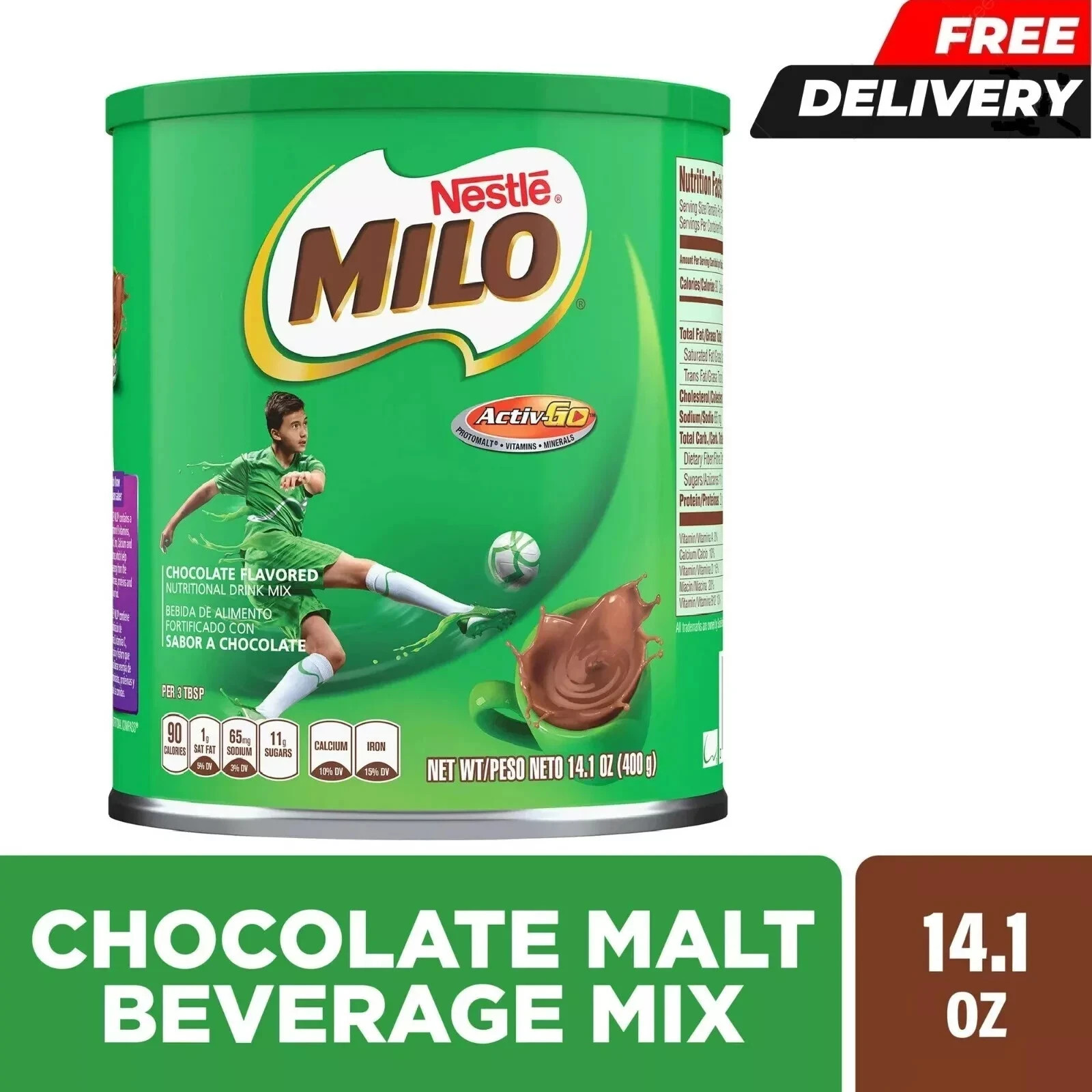 Nestle Milo Active Go Chocolate Malt Powder Drink Mix, 14.1 oz